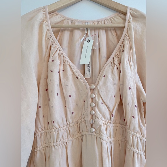 By Anthropologie Embroidered V-Neck Maxi Dress NWT - Picture 6 of 8